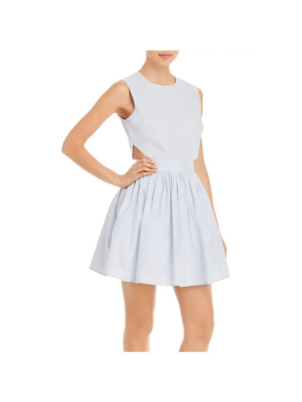 NWT French Connection Womens Adelade Blue Cotton Cutout Poplin Mini Dress Size 0